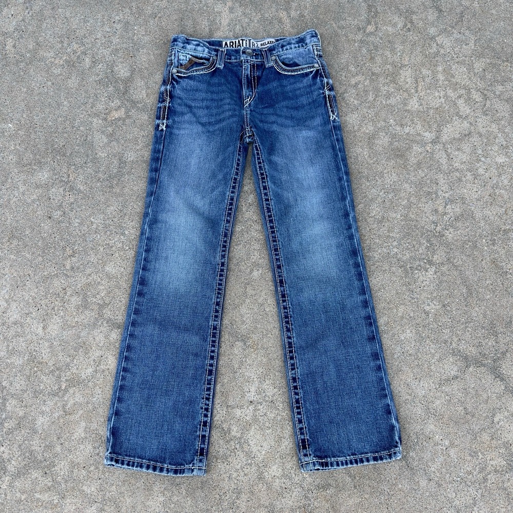 Ariat Boys Youth Size 14 (28x30) B4 Relaxed Boot Denim Jeans Durango Coltrane - Picture 2 of 14